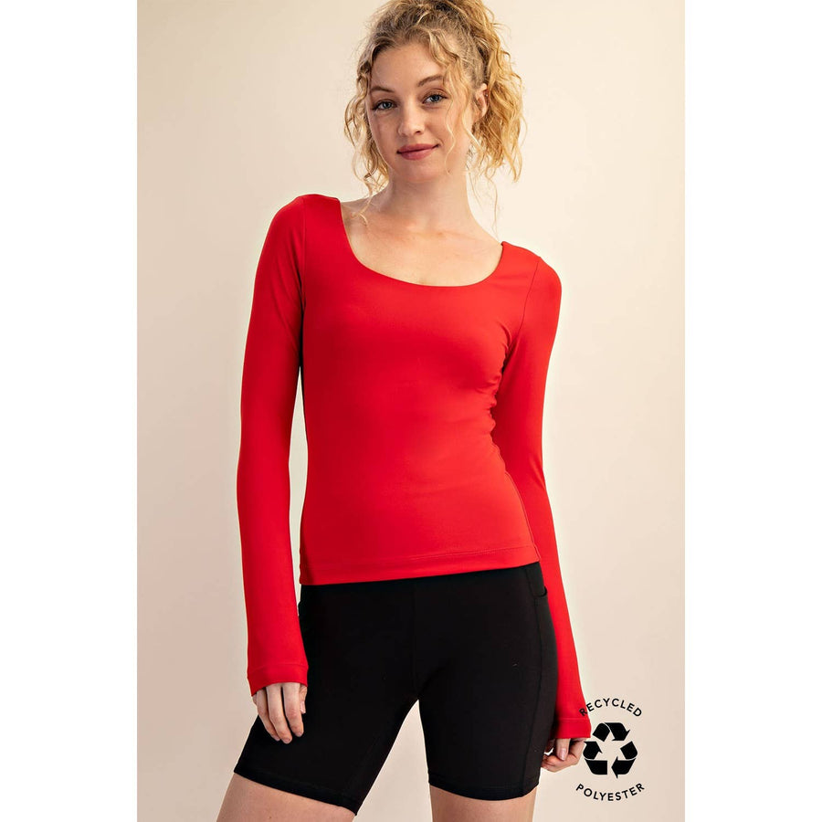RECYCLED BUTTER ROUND NECK TOP T9967 Robin Boutique