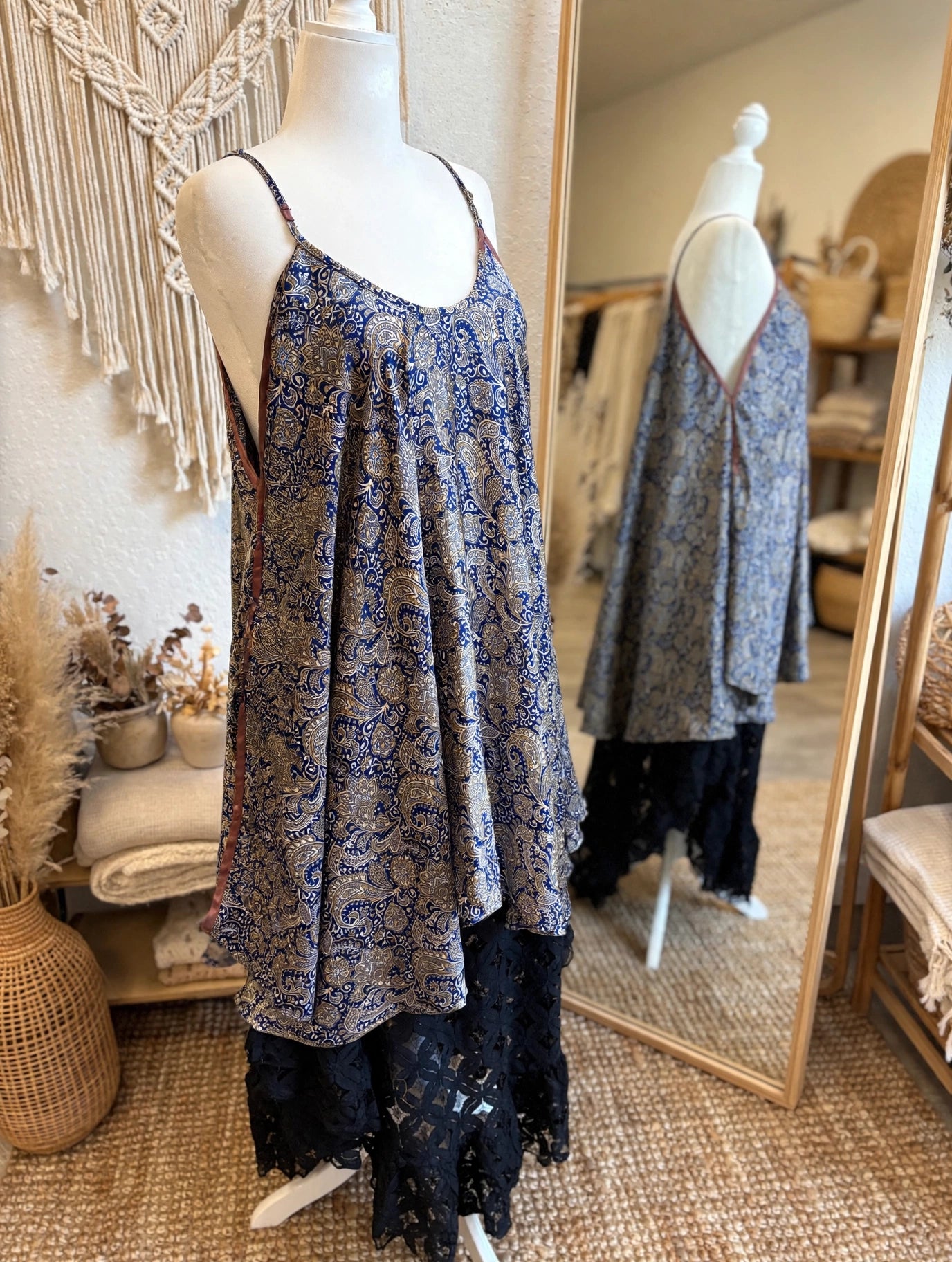 Rasgulla Sari Moonchild Mini Dress #225 by Kantha Bae