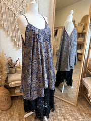 Rasgulla Sari Moonchild Mini Dress #225 by Kantha Bae