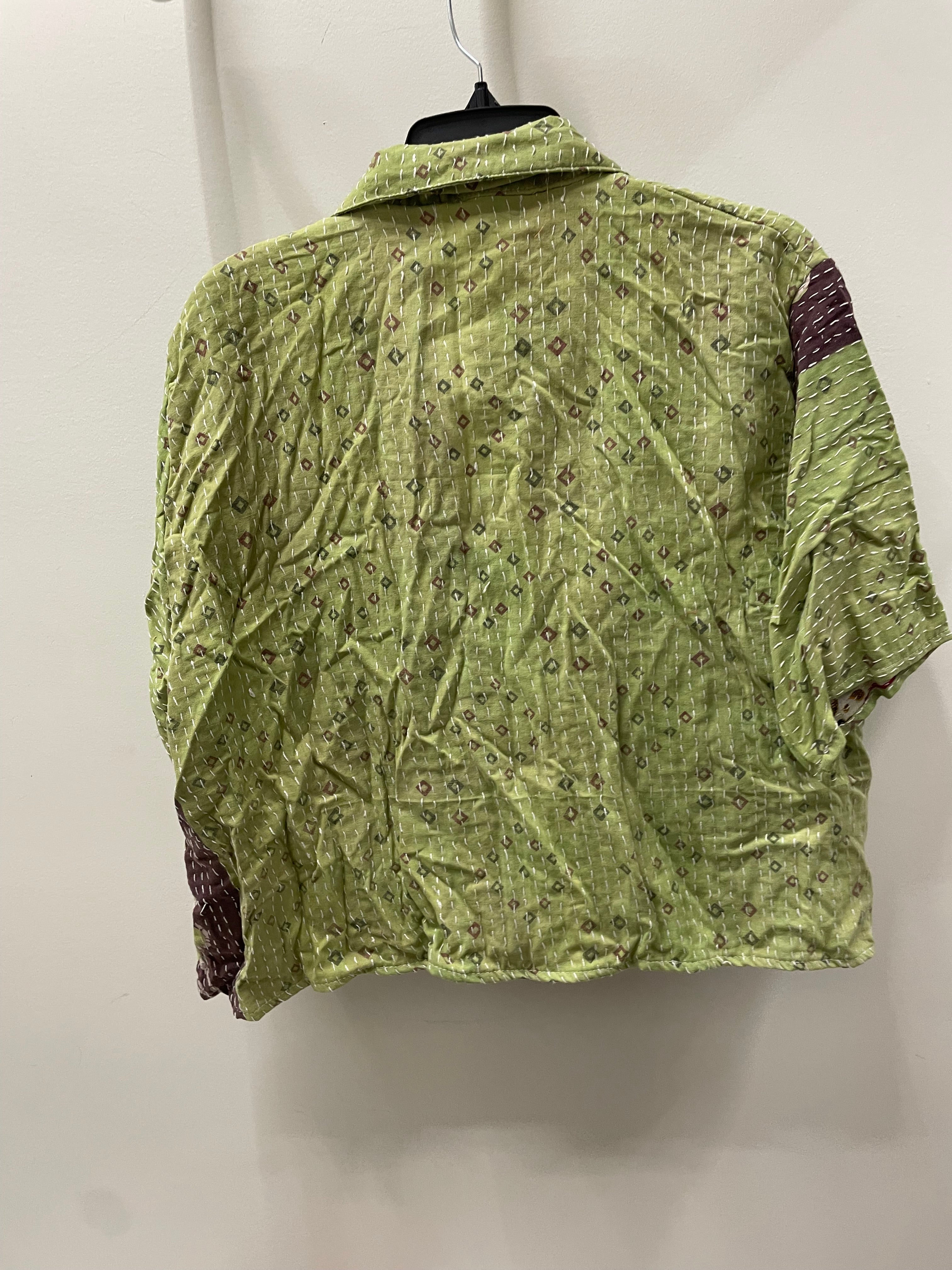 Kantha Clarity Crop Button Down #166 by Kantha Bae