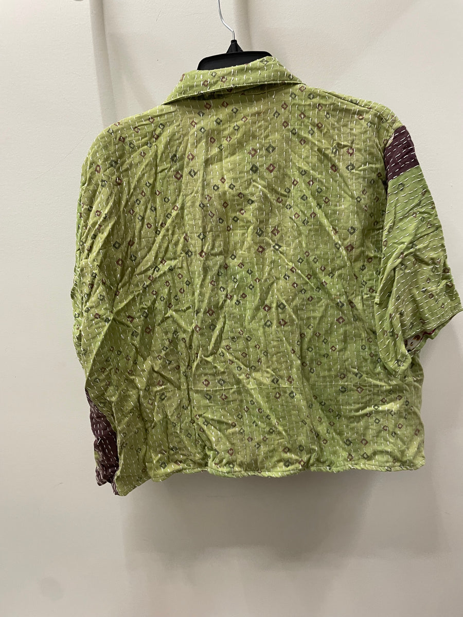 Kantha Clarity Crop Button Down #166 by Kantha Bae