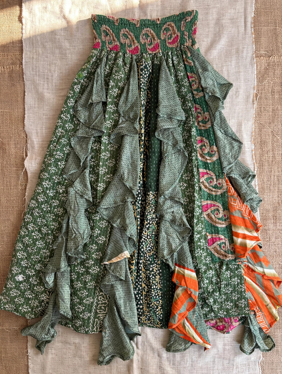 Pareo Kantha Willow Maxi Skirt #173 by Kantha Bae