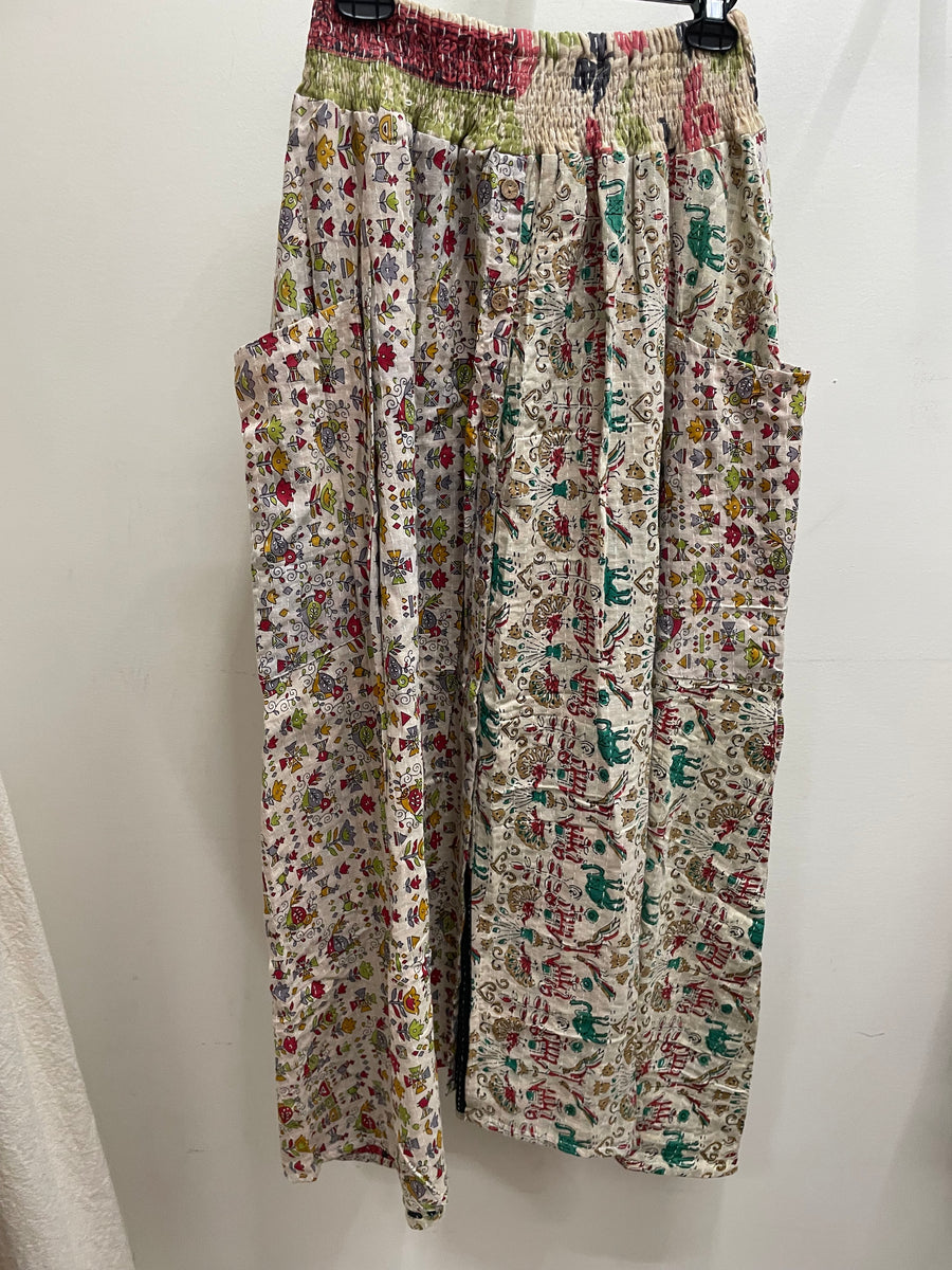 Pareo Kantha Butterfly Cargo Skirt #179 by Kantha Bae
