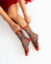 Sagittarius Zodiac Shimmer Sheer Crew Sock
