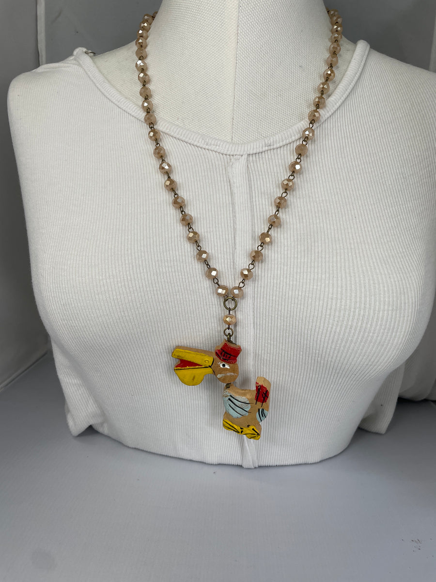 Retro Bobble Pelican Necklace by Gina