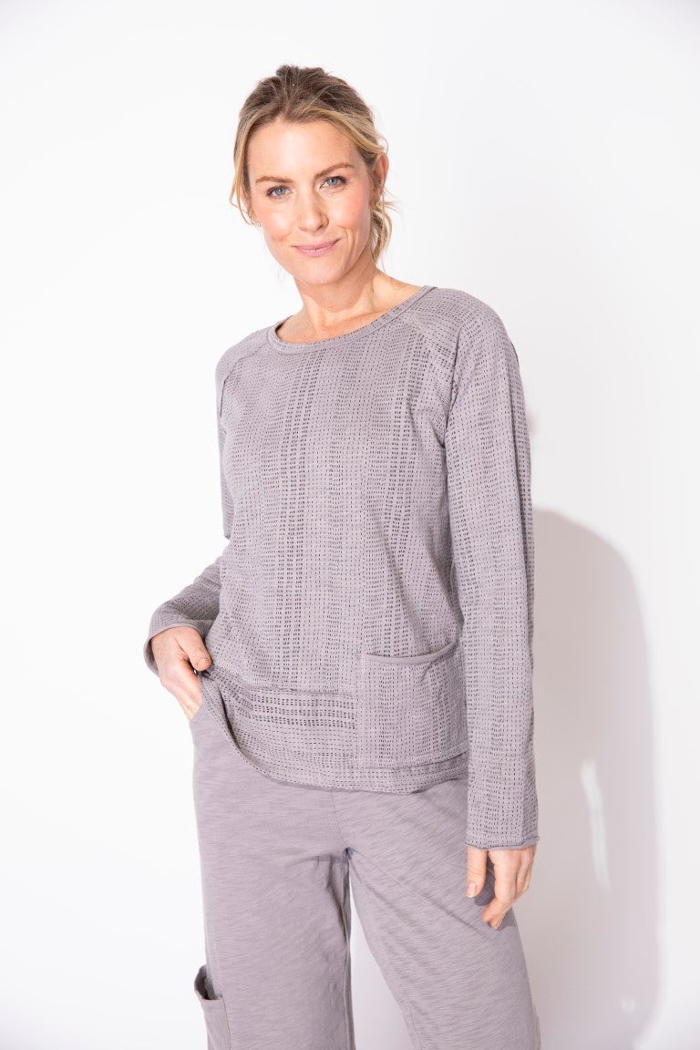Pocket Pullover in Fog Stripe by Escape