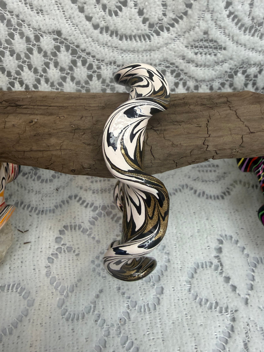 Painted Shellac Ruffle Bracelet