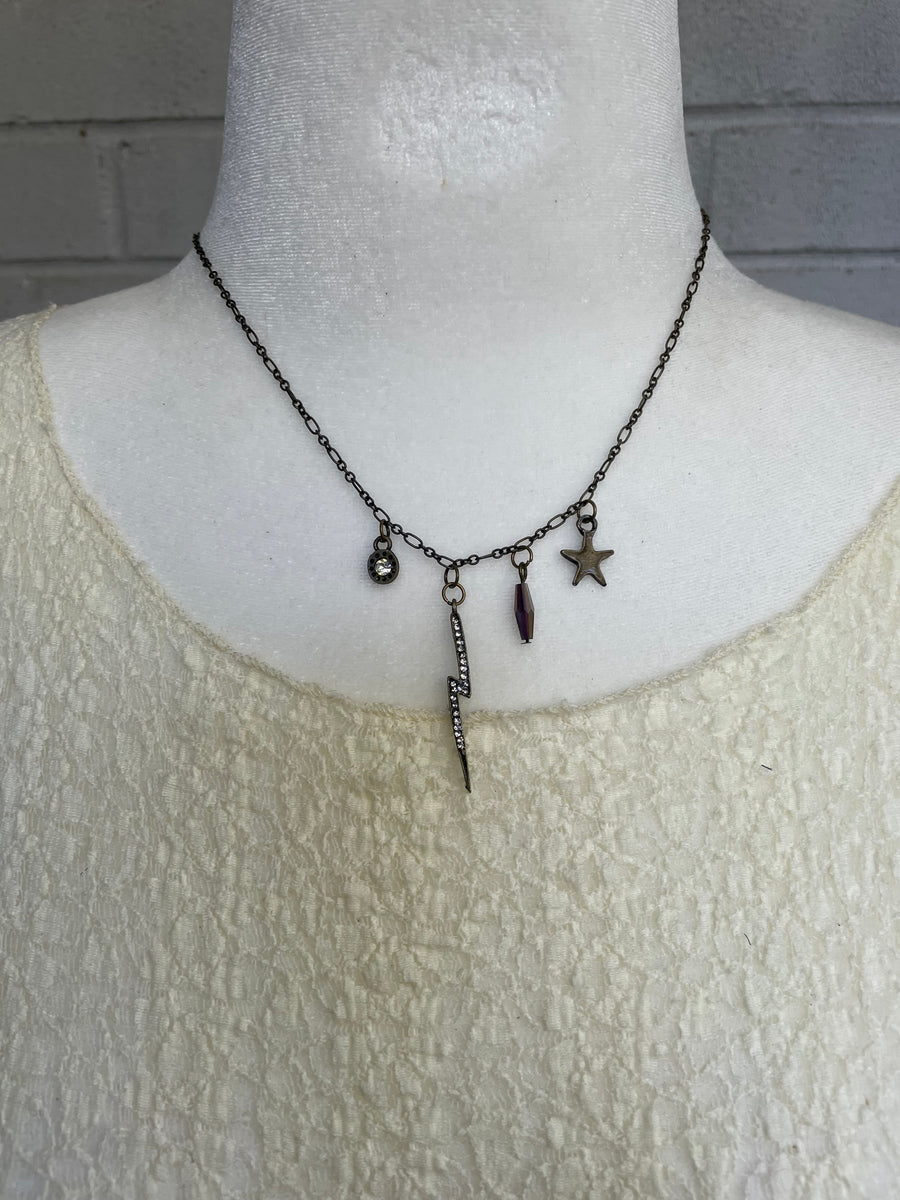 Bolt Star Charm Necklace