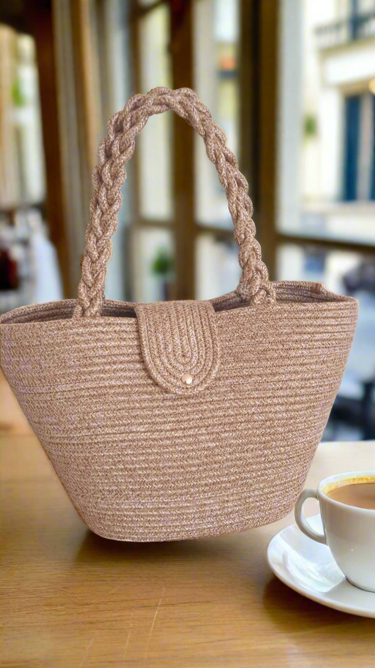 Chqel Tress Beach Bag, Rope Bag, Tote Bag, Handmade Bohemia Robin Boutique