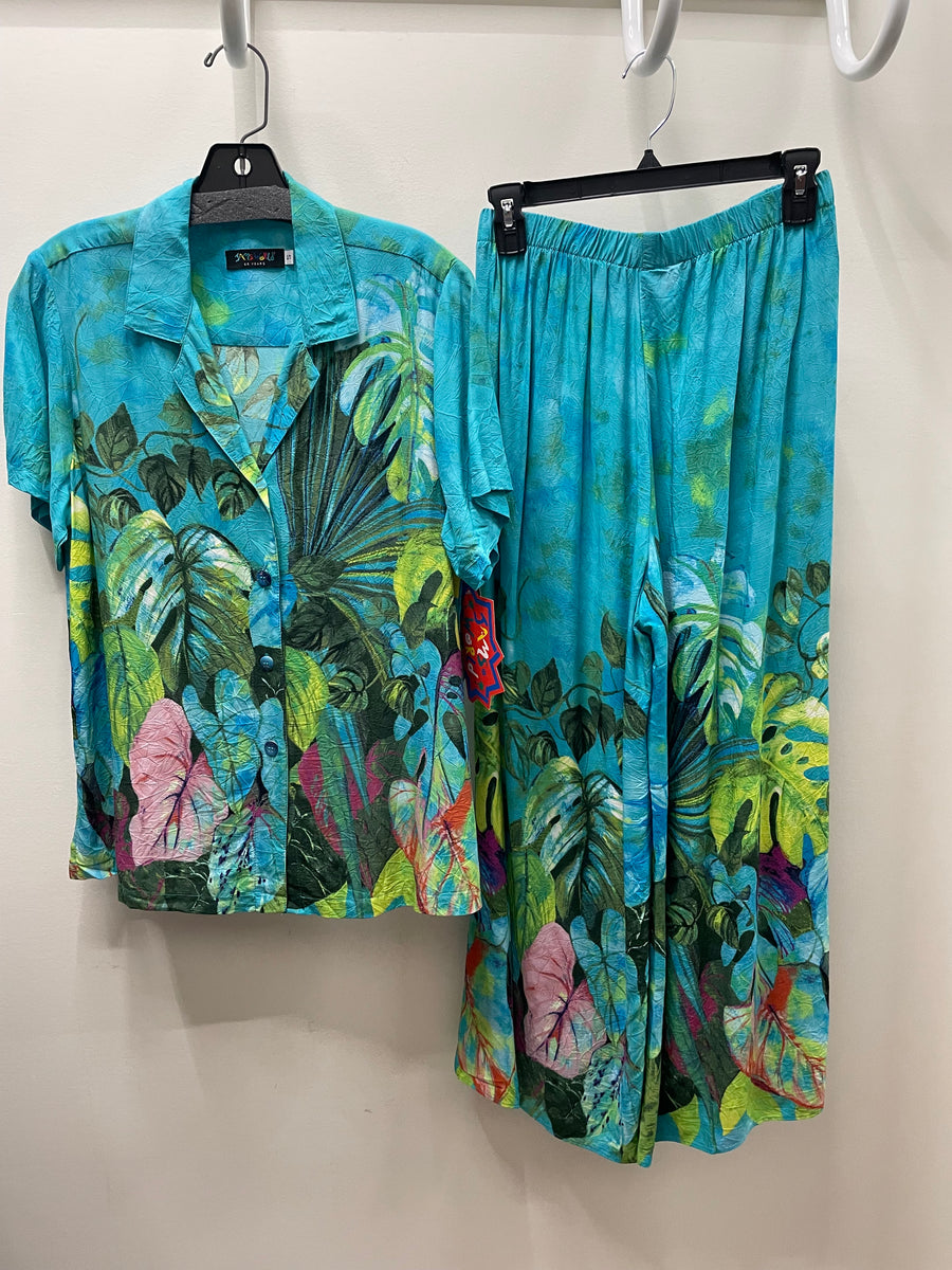 Cropped Wide Leg in "Emerald Forest" by Jams World