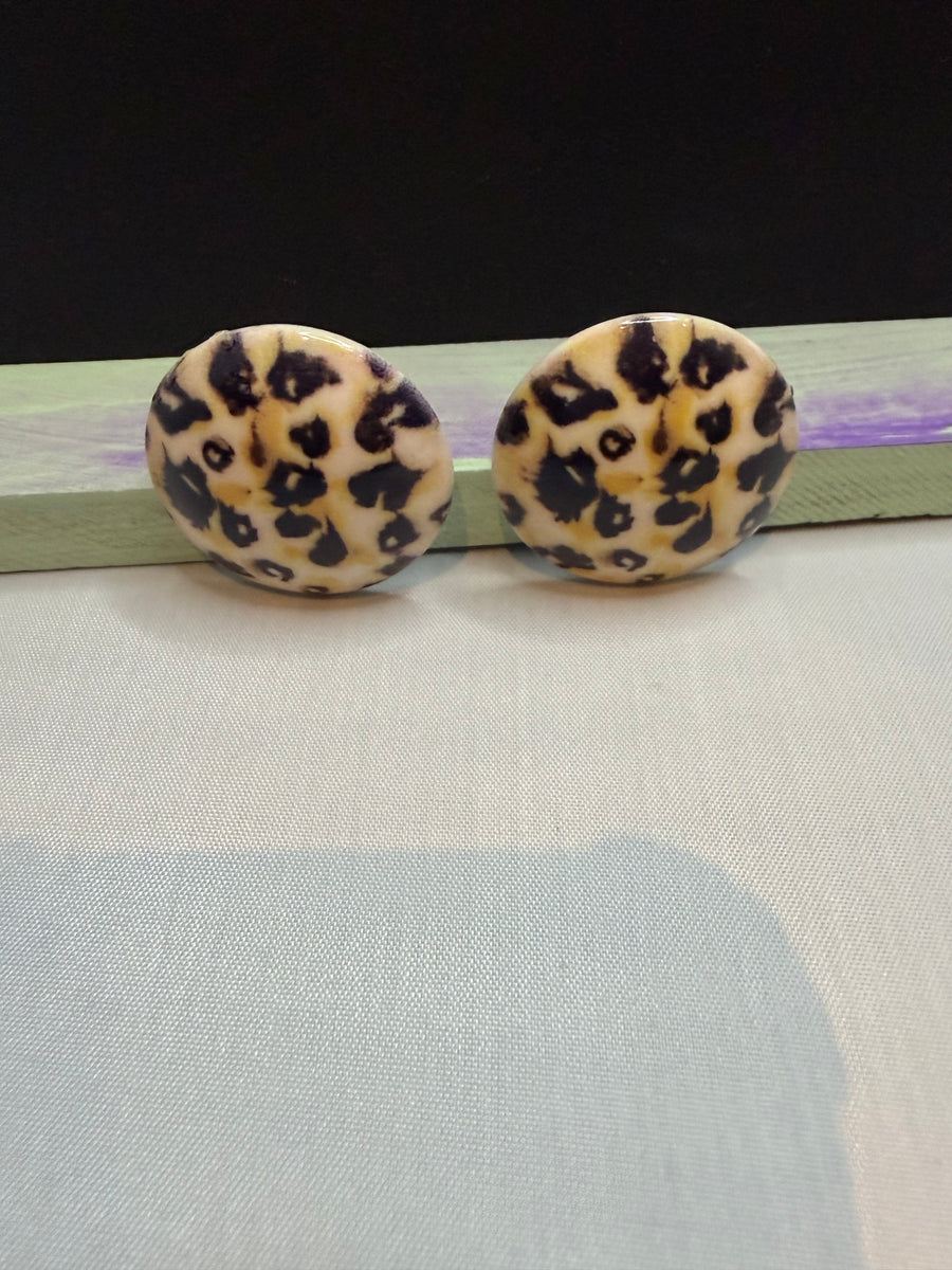 Cheetah Circle Acrylic Earrings by The Vintage Jewel