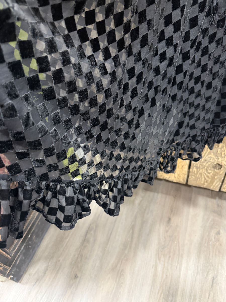 St Geraldine Checkered Velvet Dress