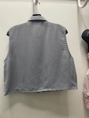 Reworked Sleeveless Flowy Crop Button Down #06