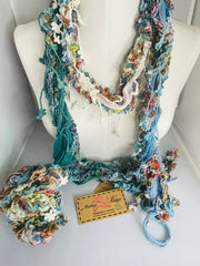 Boho Mixed Tassel Handmade Scarf Necklace
