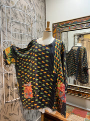 Kantha Sunrise Poncho "Candy Corn" by Jaded Gypsy