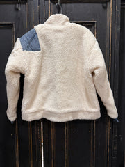 Back view of Gemstone Sherpa Denim Jacket By Davi & Dani - Robin Boutique