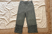 Ruffled Hem Mineral Wash Pants by The Paper Lace