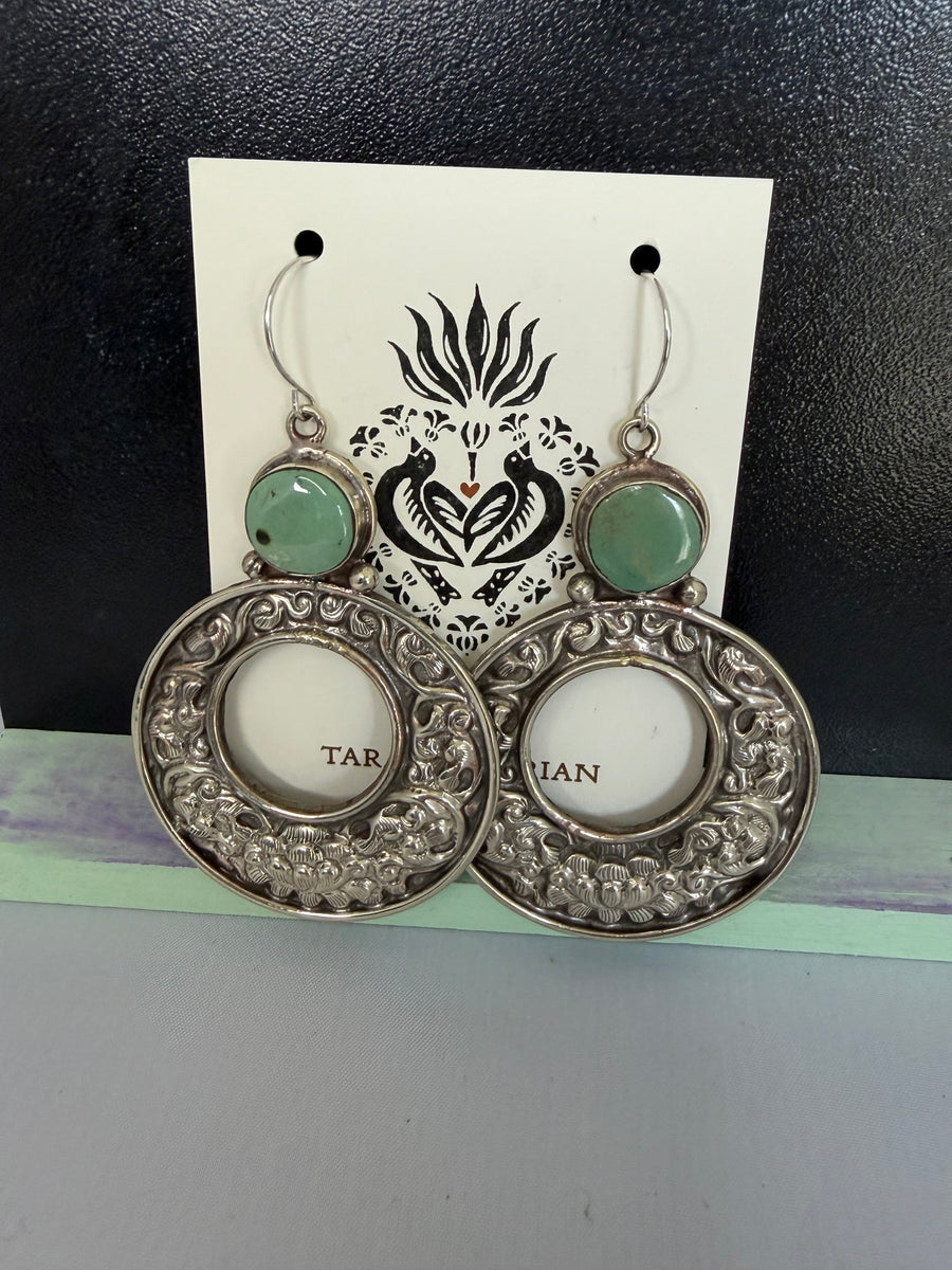 Turquoise Harmony Hoop Earrings by Tara Gasparian