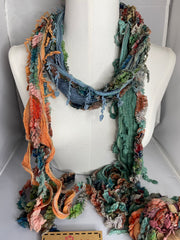 Boho Mixed Tassel Handmade Scarf Necklace