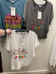 Beaded Moon Flower Tee