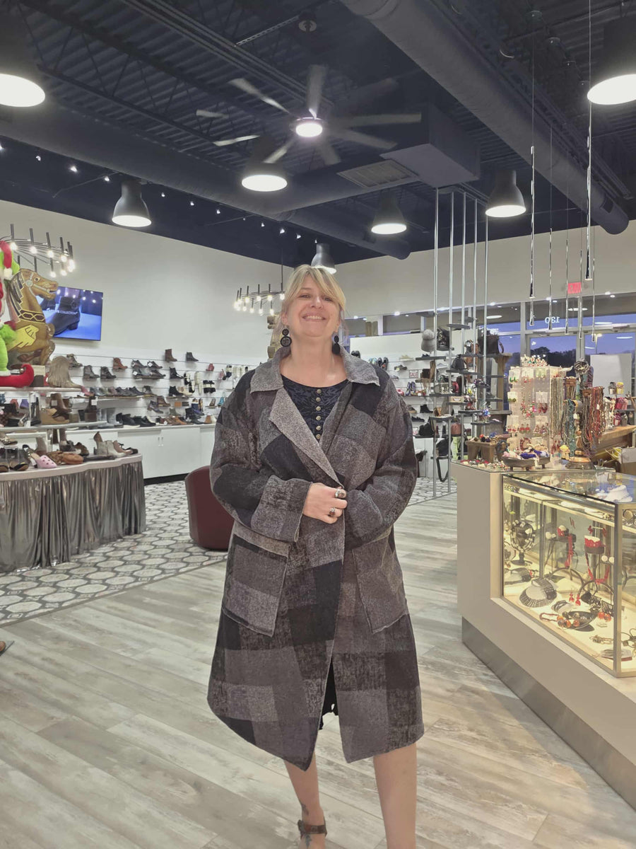 Plaid Fleece Jacket Black