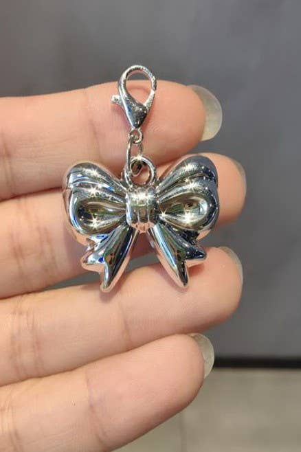 CLASSIC SILVER BOW SHOE CHARM Robin Boutique