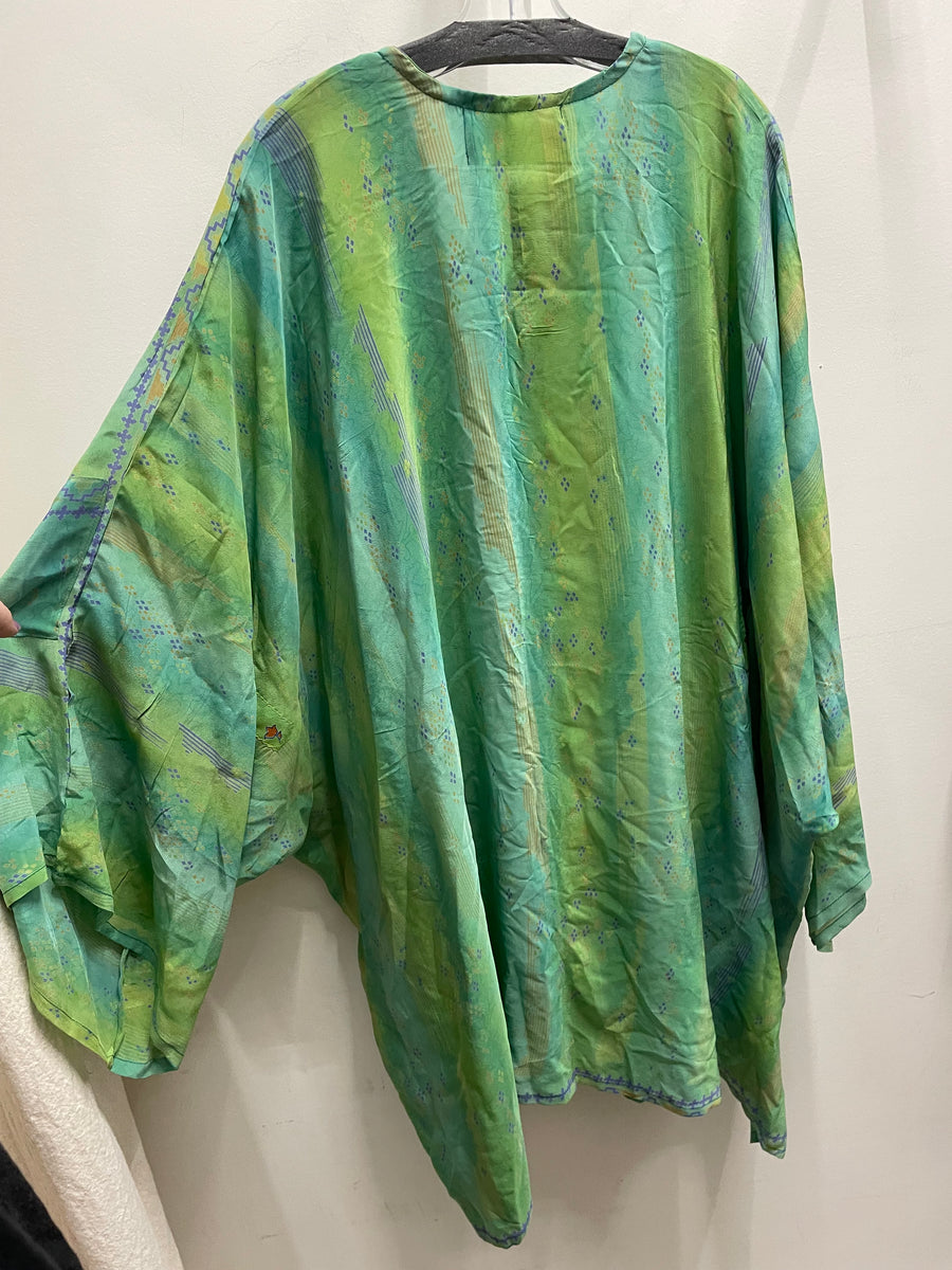 Crepe Sari Gaia Split Tunic #050 by Kantha Bae