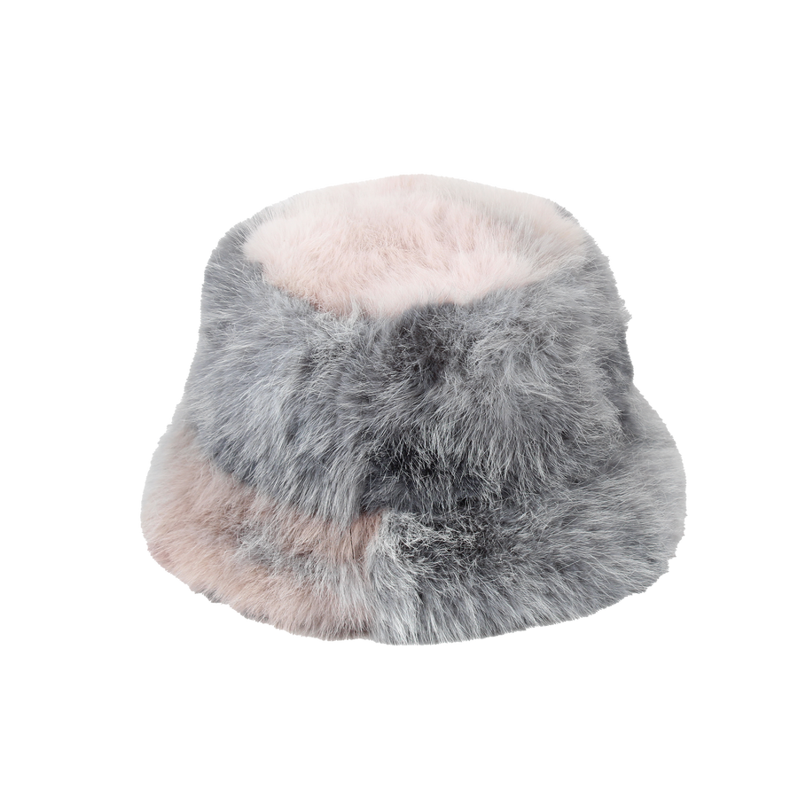 Faux Fur Bucket Hat in Soft Hues