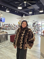 Inez-Chocolate faux fur jacket by azalea wang robin boutique
