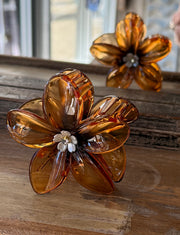 Flower Hair Claw with Rhinestone Center Robin Boutique