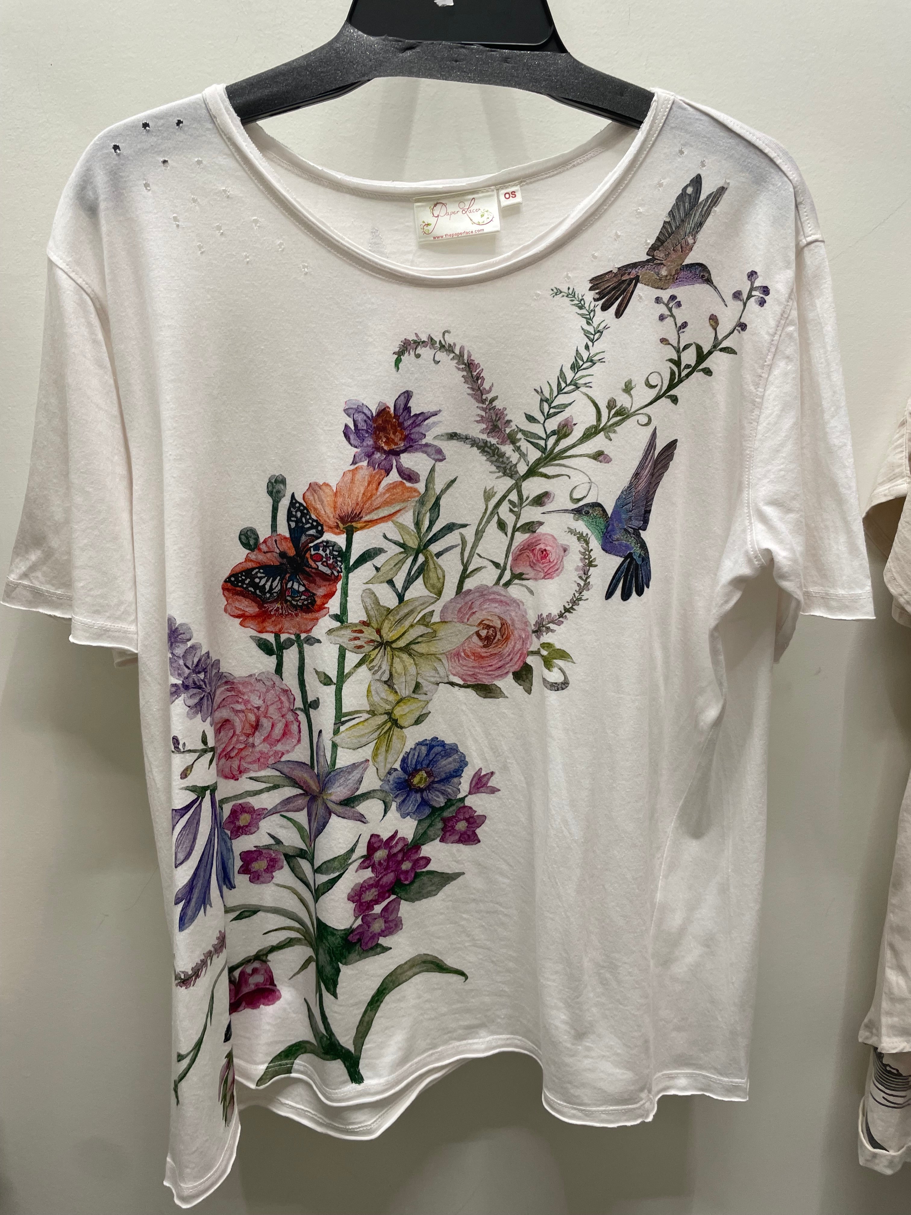 Driftwood Day Tee in Vibrant Flower Garden Print by Paper Lace