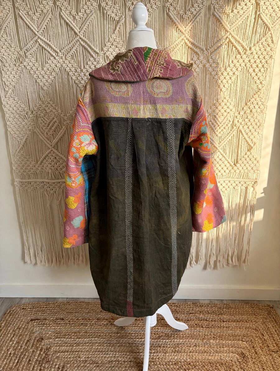 Fine Kantha Drifter Coat #224 by Kantha Bae