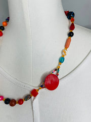 Red Glass Necklace by The Vintage Jewel