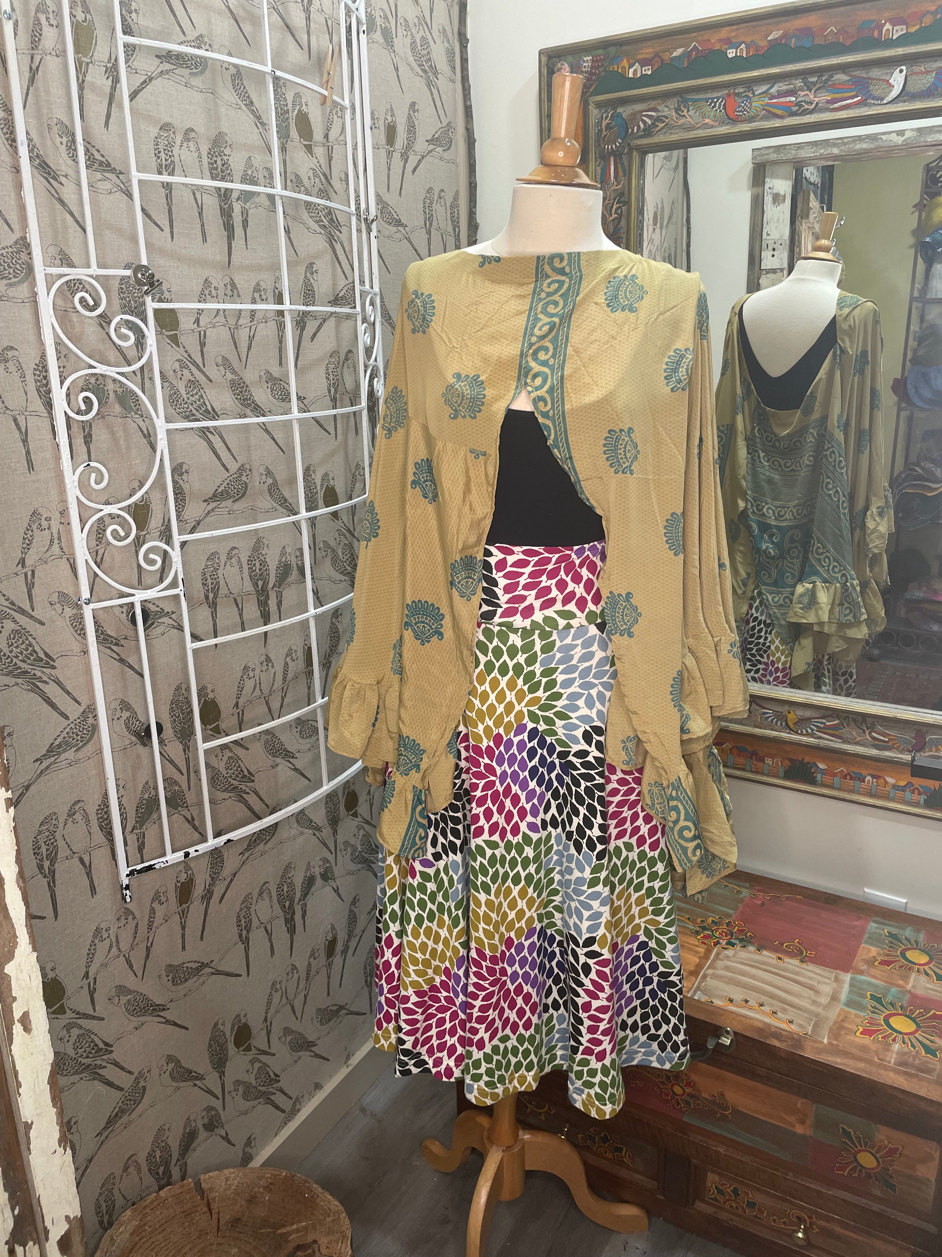 Silk Float Away Cape #012 by Kantha Bae