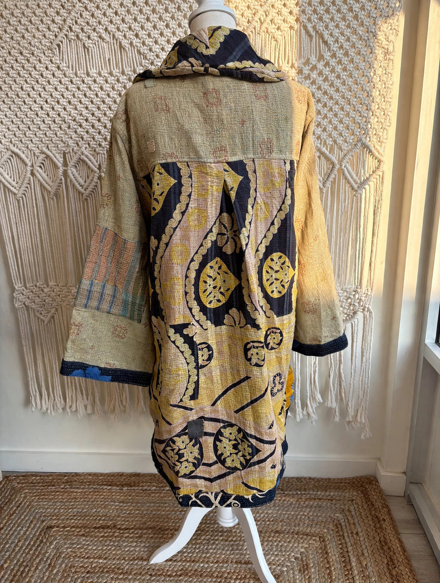 Fine Kantha Drifter Coat #215 by Kantha Bae