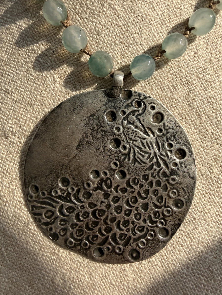 Indian Peacock Gemstone Necklace by Tara Gasparian