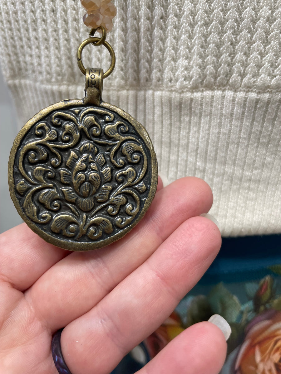 Nomad Spirit Moon Resin Boho Necklace