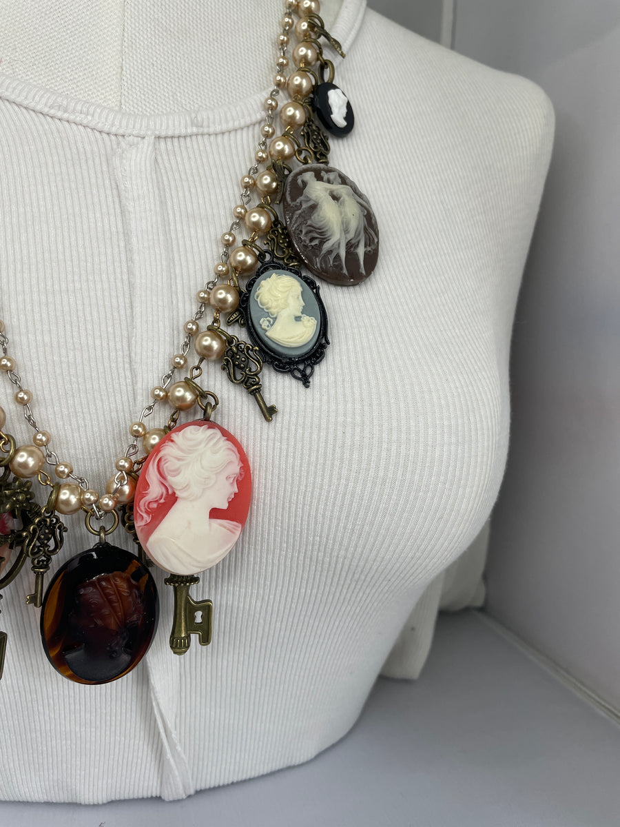 Cameo Charm Rectangle Necklace by Gina