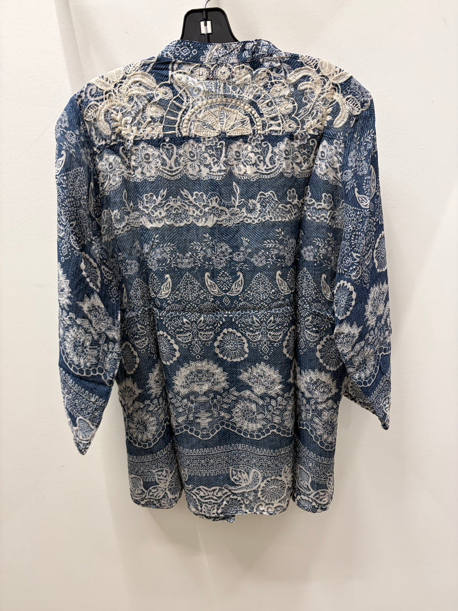Indigo Heirloom Embroidered Button Down by All About Her