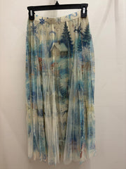 Sparkle Mesh Tulle Maxi Skirt in Snow by Origami
