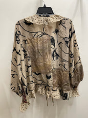 Crepe Sari Ruffle Daisy Blouse #132 by Kantha Bae