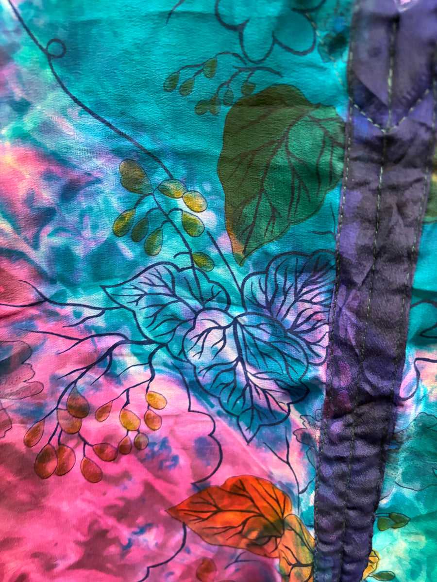 Crepe Sari Hi Lo Butterfly Top #020 by Kantha Bae