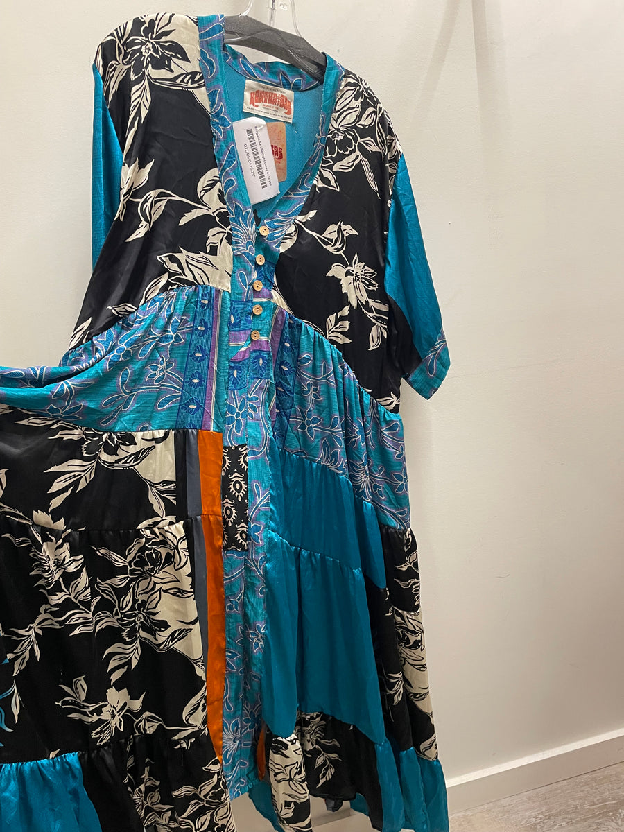 Rasgulla Sari Twilight Maxi Dress #257 by Kantha Bae