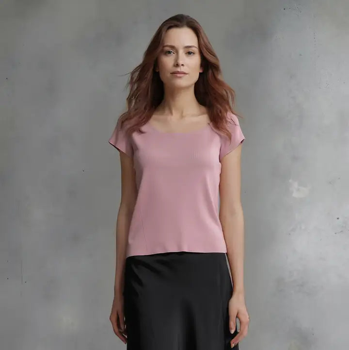 Pleated Short Sleeve Top by EllyNDale