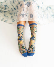Capricorn Zodiac Shimmer Sheer Crew Sock
