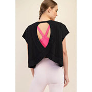 Cotton Slub Open Back Top