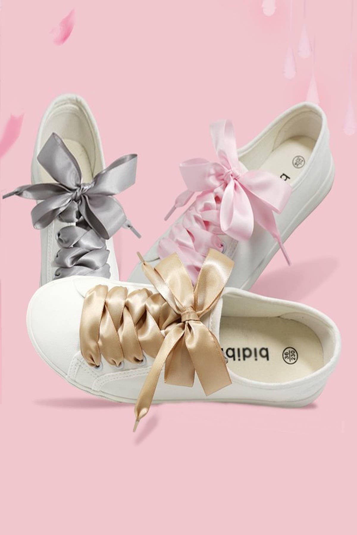 SILK SATIN RIBBON BOW PAIR SHOE LACES Robin Boutique