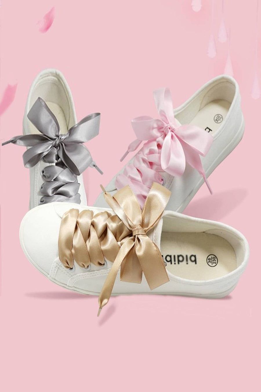 SILK SATIN RIBBON BOW PAIR SHOE LACES Robin Boutique