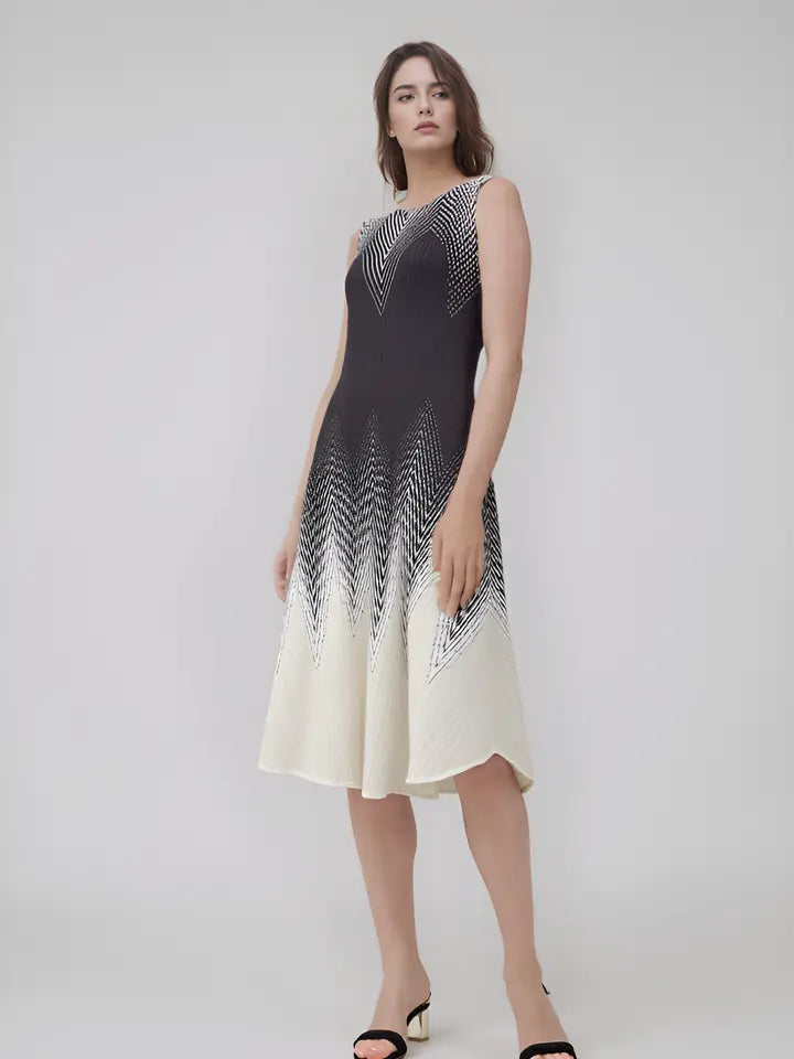 Geometric Pleated Dress by EllyNDale