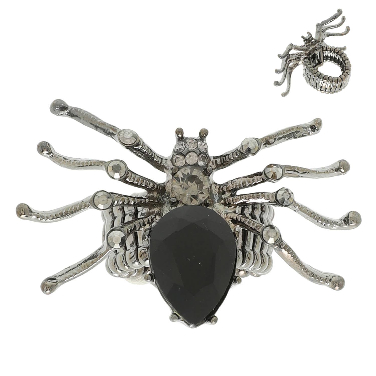 Halloween Jeweled Spider Stretch Ring Robin Boutique